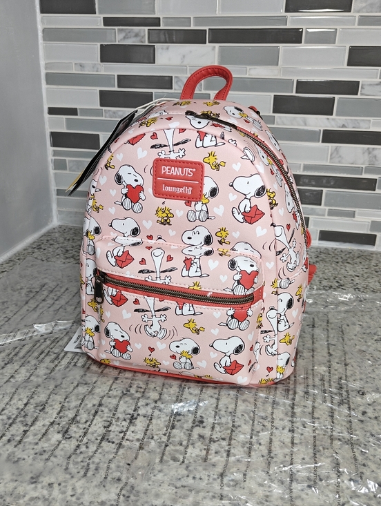Snoopy Handbags - Loungefly Peanuts Snoopy & Woodstock Valentine's Day Mini Backpack